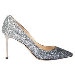 Silver Leather Ombre Glitter Romy Pumps Size IT 37.5