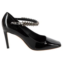 Talons en cuir verni noir Malva 85 avec détails en cristal Taille IT 36