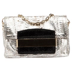 Used Jimmy Choo Women's Silver Python Convertible Bag