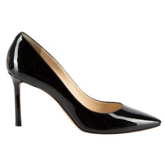 Black Patent Pointed Toe Pumps Size EU 38