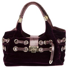 Jimmy Choo Women's Purple Velvet Riki Shoulder Bag