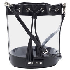 Miu Miu Matelassé Leather Bucket Bag - Black