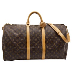 Used Louis Vuitton Monogram Canvas Keepall Bandouliere 55 Bag