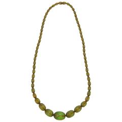 Chartruese Resin Diamond Faceted Necklace 3
