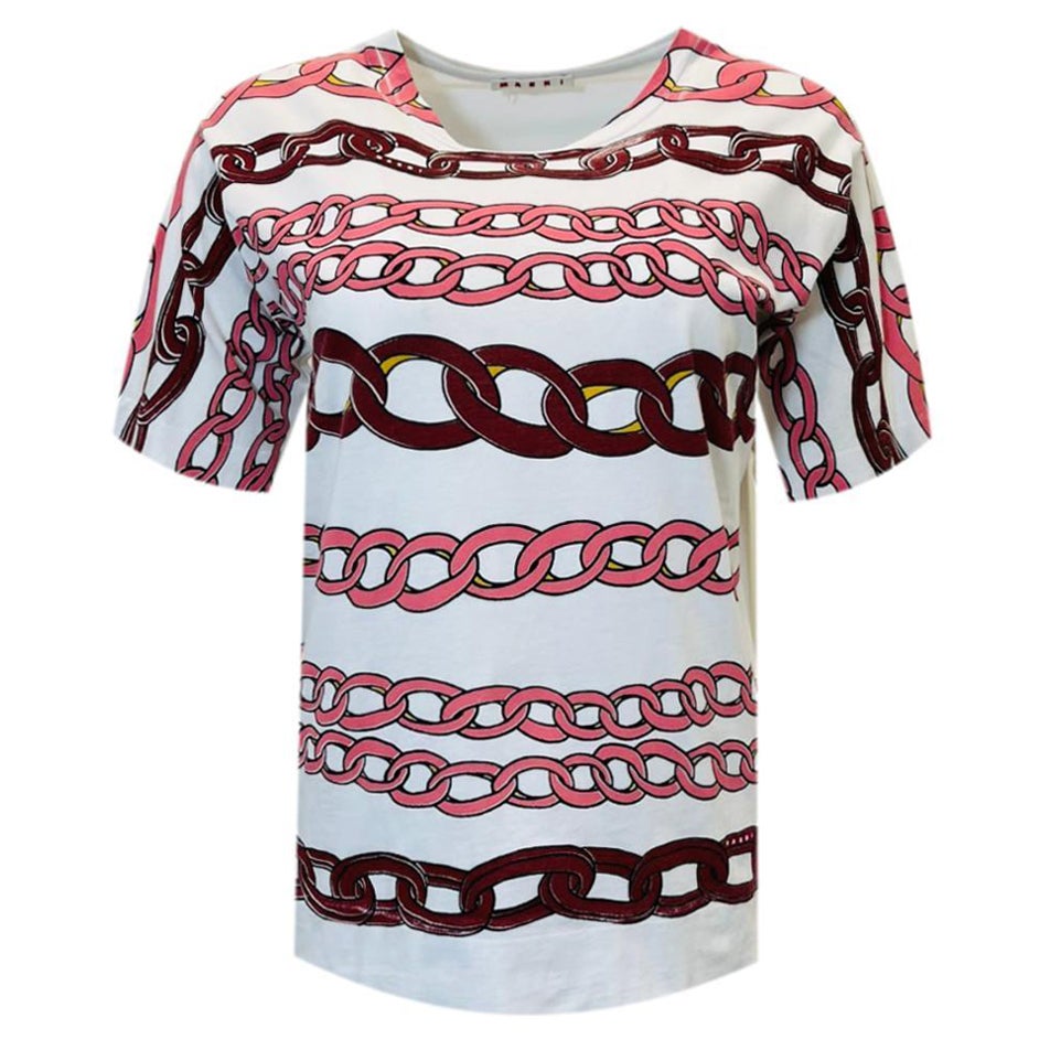 Marni Chain Print Cotton Top For Sale