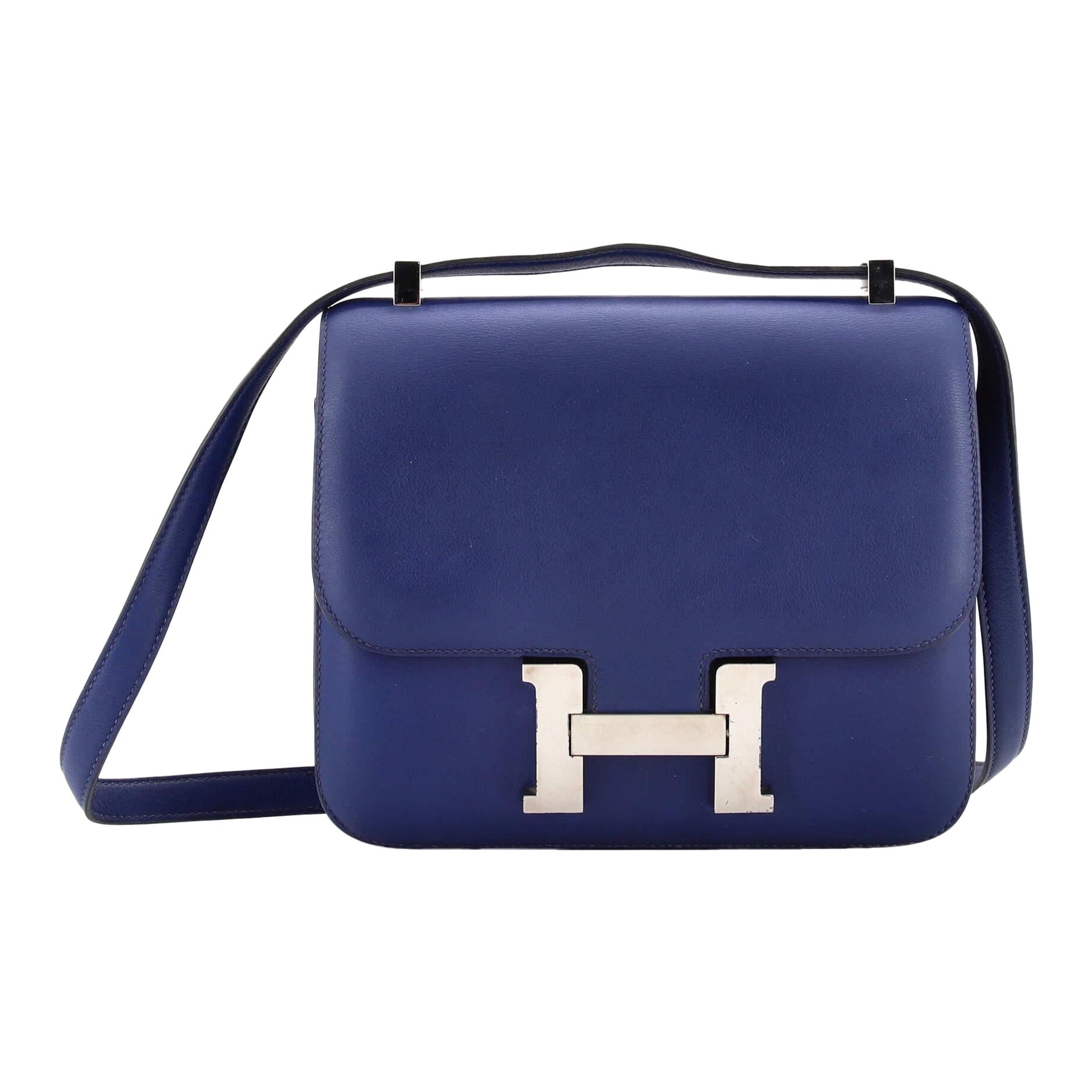 Hermès Limited Edition Bleu Royal Swift And Bleu Egee Toile
