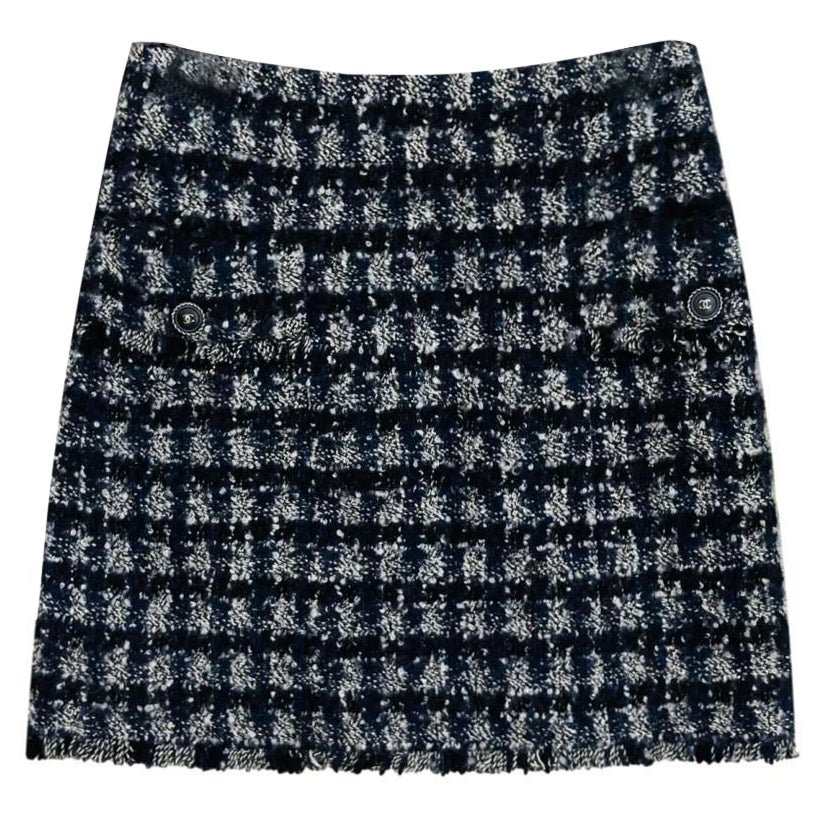 Chanel Cashmere, Wool & Silk Tweed Skirt For Sale