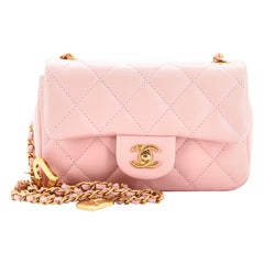 Chanel Heart Charms Flap Bag Quilted Lambskin Mini