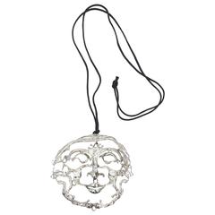 Studio Sterling Silver Dali Inspired Signed Sculptural Pendant Necklace 1