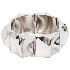 Signed Sirokoro Sterling Silver Sculptural Cuff Bracelet 11