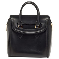 Alexander McQueen Tote media Heroine in pelle nera