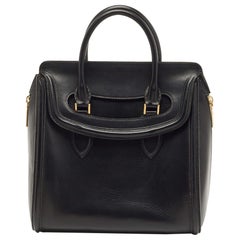 Alexander McQueen Schwarze Heroine-Tasche aus Leder Medium