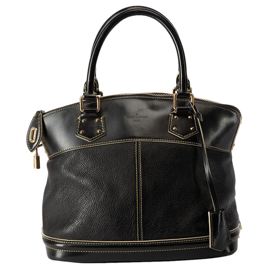Louis Vuitton Damen- Suhali Lockit PM Handtasche aus schwarzem Leder