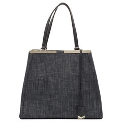 Fendi Black Denim and Leather Large 3Jours Tote