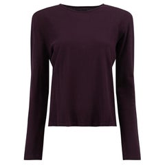 Purple Round Neck Long Sleeve Top Size M
