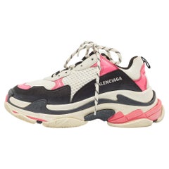 Balenciaga Tricolor Mesh and Leather Triple S Sneakers Size 40
