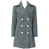 Giacca doppiopetto anni '60 in cotone bianco e nero OP ART