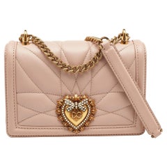 Dolce & Gabbana Pink Leather Devotion Mordore Crossbody Bag