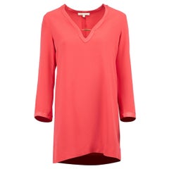 Coral V-Neck Tunic Top Size M