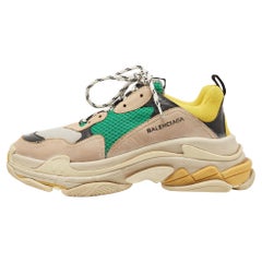 Balenciaga Multicolor Mesh and Leather Triple S Sneakers Size 44