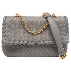 Bottega Veneta Grey Intrecciato Leather Baby Olimpia Shoulder Bag