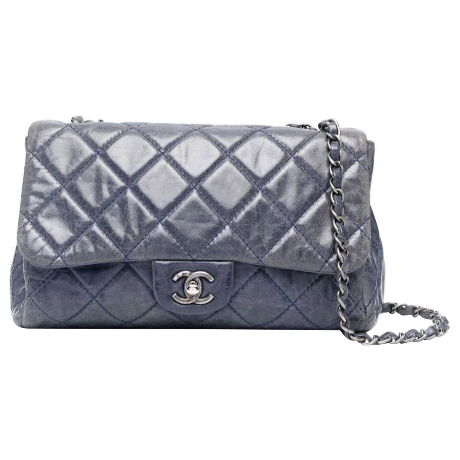 Chanel Blue Jean Leather Timeless Bag For Sale at 1stDibs