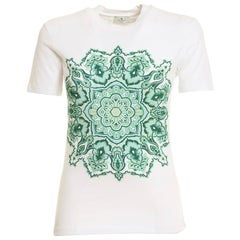 T-shirt Etro vert imprimé Mandala, taille S, neuf avec étiquette
