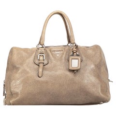 Prada Women's Taupe Deerskin Leather Cervo Lux Handbag