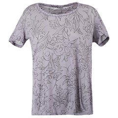 Purple Printed Short Sleeve T-Shirt Size L