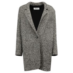 Grey Boucle Wool Hip Length Coat Size M