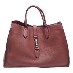 Gucci Burgundy Leather Jackie Tote