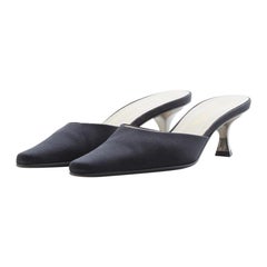 Prada black satin kitten mules