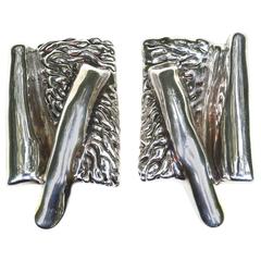 Vintage 80s Sterling Artisan Earrings
