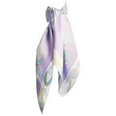 Early 1960s Soft Pastels Emilio Pucci Silk Twill Scarf 2