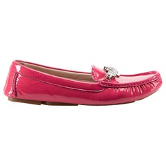 Pink Patent Embellished Loafers Size IT 38.5