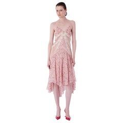 Dolce & Gabbana F/W 2004 Runway Floral Pink Silk Dress