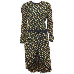 Louis Feraud Floral Silk Dress, 1980's 
