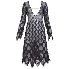 1990s Versace Versus Black Silk  Cocktail Dress