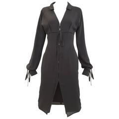 Yves Saint Laurent by Tom Ford black silk cocktail dress 9