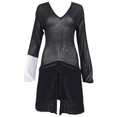 80s GIANFRANCO FERRE black knit tunic top 7