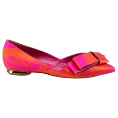 Ballerine in pelle rosa e arancione misura IT 37