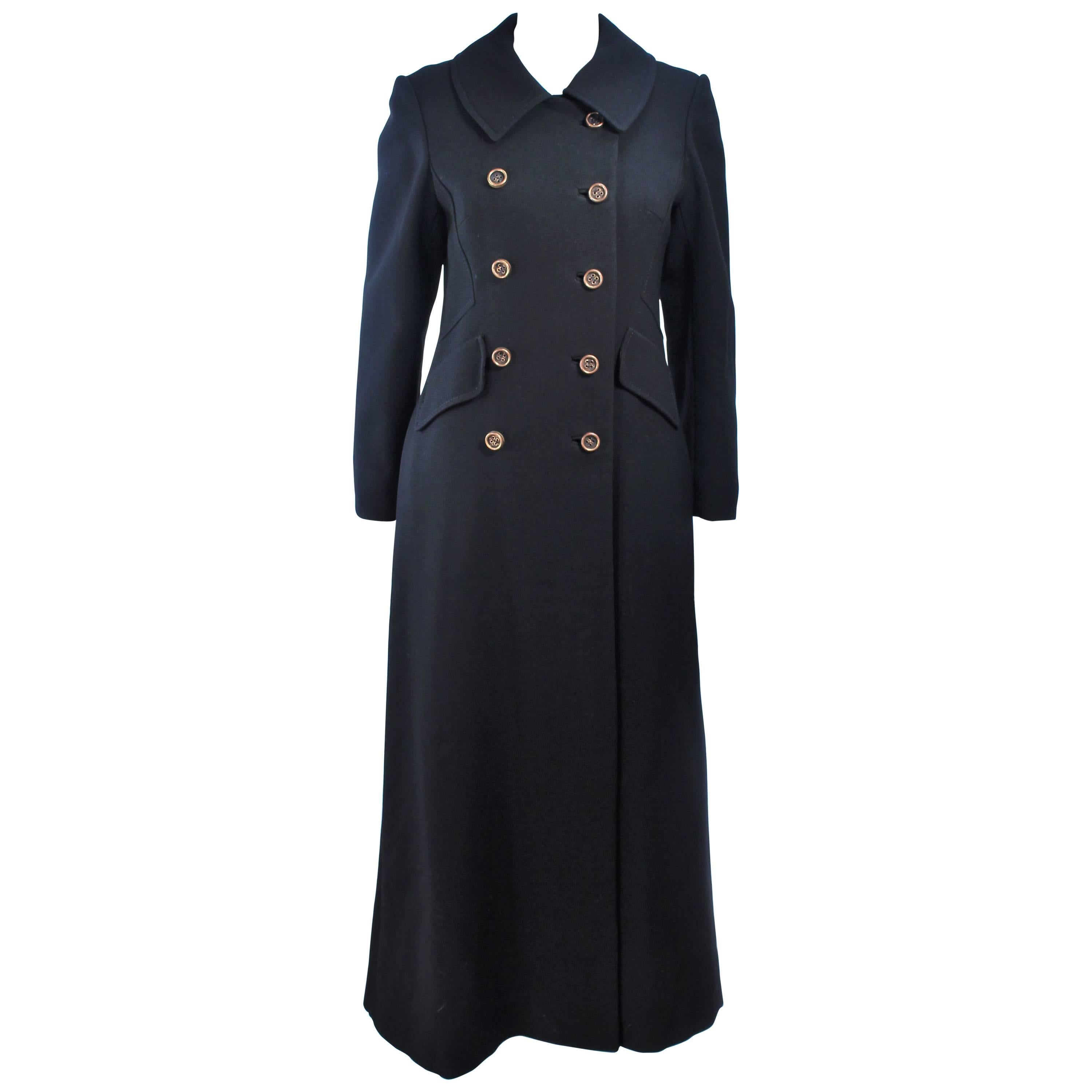 ALTON LEWIS Double Breasted Full Length Tailored Coat Size 4 6 For Sale