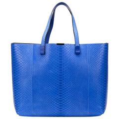 2015 Victoria Beckham Peacock Blue Python Simple Shopper 2