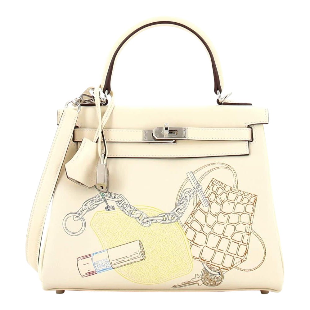Hermes In and Out Kelly Handbag Limited Edition Swift with Palladium Hard
