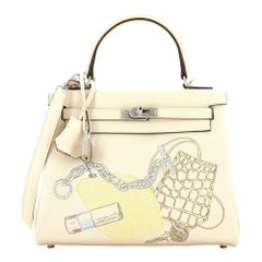 Hermes Kelly Handbag Lime Swift with Palladium Hardware 25 at 1stDibs