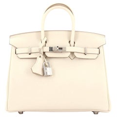 Hermès Birkin Handtasche Light Togo mit Palladiumbeschlägen 25