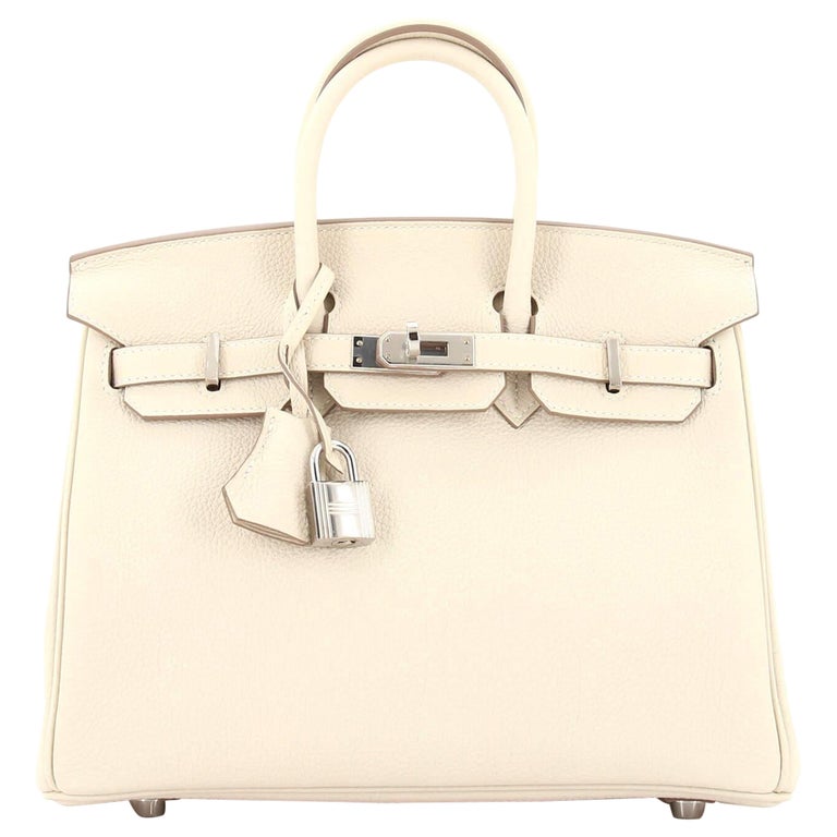 pre-owned authentic Hermes Birkin 35 Trench Togo Beige Leather Bag Tasche  Sac