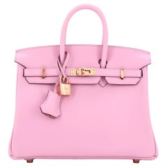 Bolso Hermes Birkin Malva Silvestre Swift con herrajes de oro rosa 25