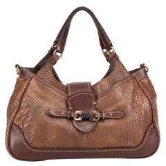 Used Salvatore Ferragamo Women's Brown Snakeskin Gancini Bag