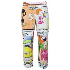 Moschino Iconic Cartoon Print Trousers Vintage 2000s